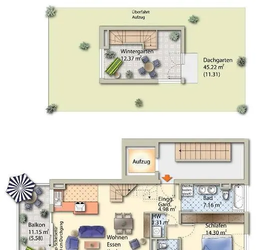 Penthouse-wohnung - Balkon - Dachterrasse - Zentrum